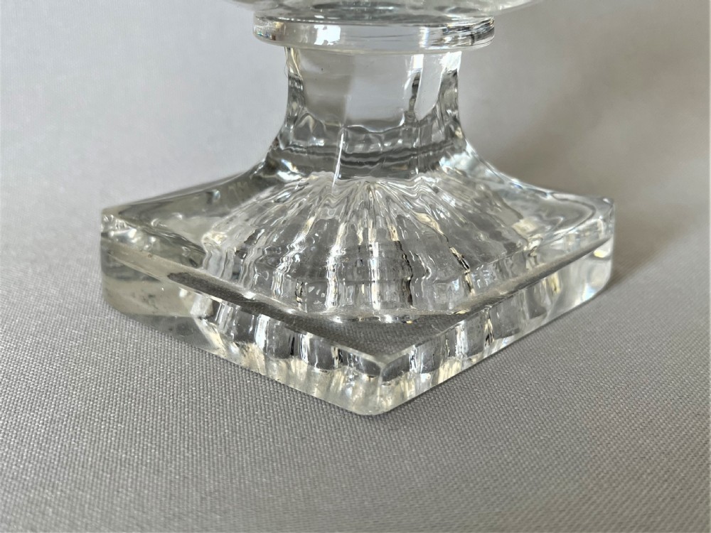  A superb Georgian cut glass boat salt with period silver gilt spoon View IV