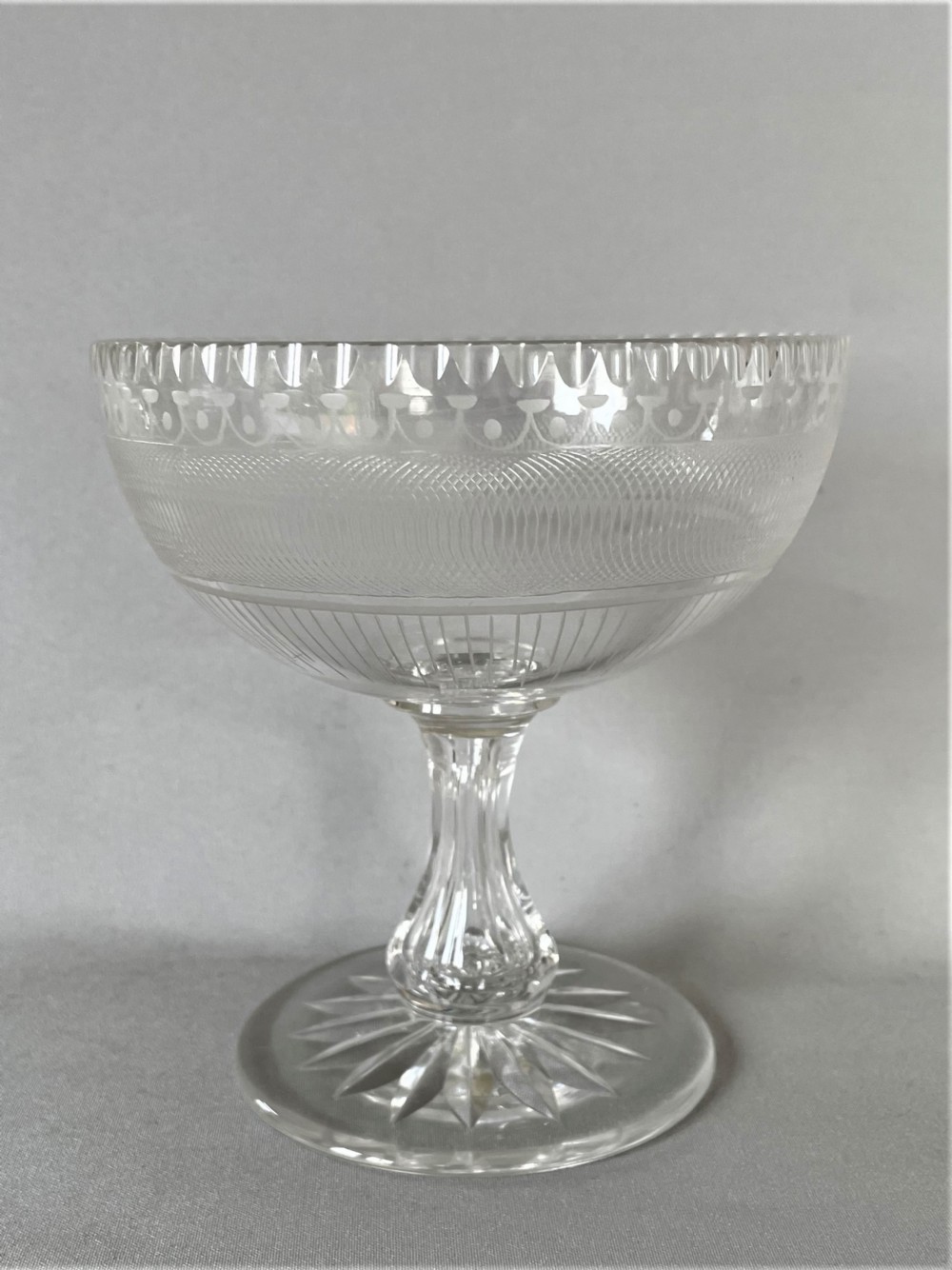 A charming Victorian etched glass sweetmeat bowl