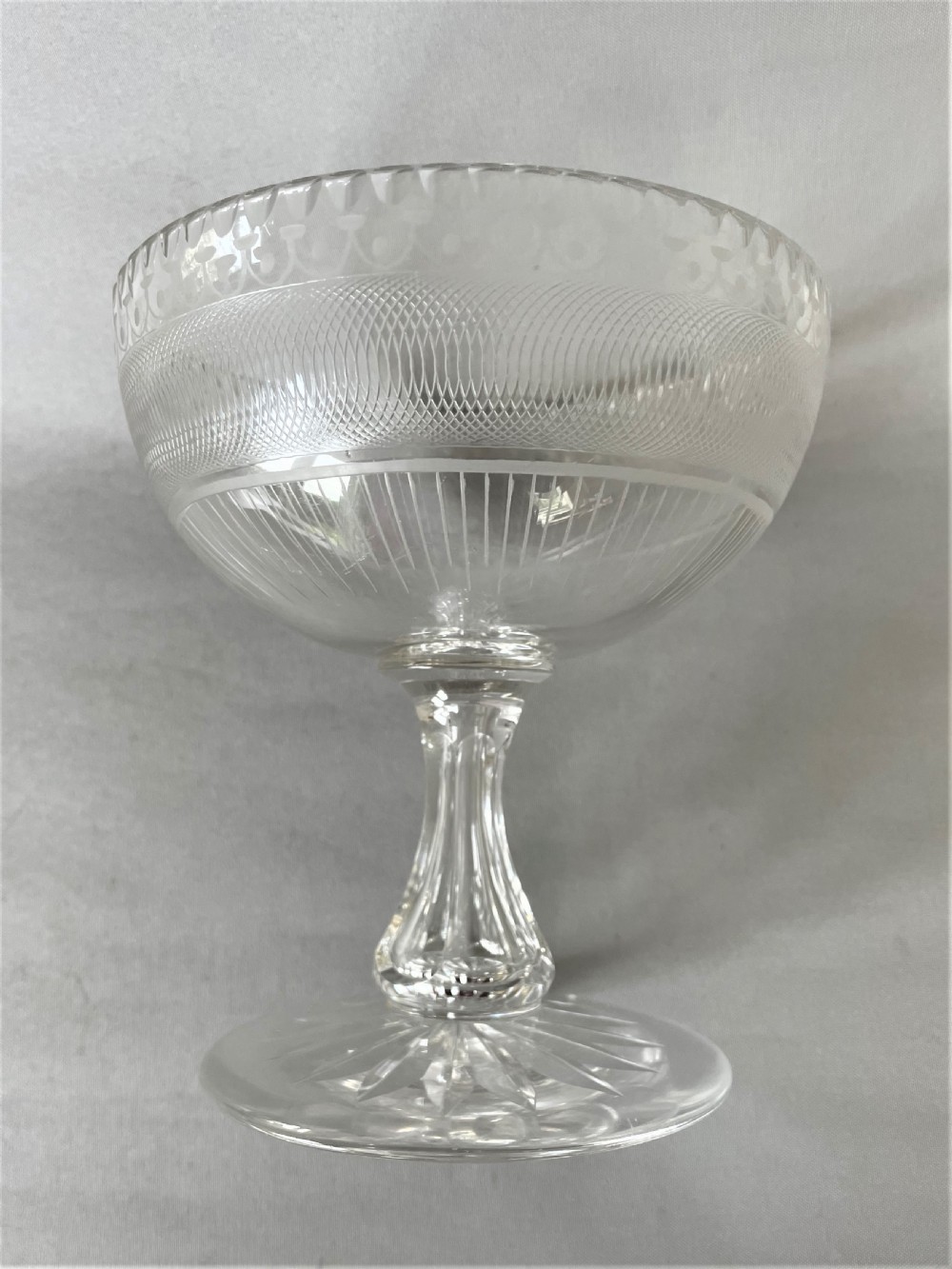 A charming Victorian etched glass sweetmeat bowl View V