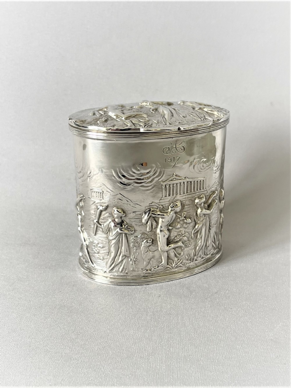 A gorgeous Edwardian silver tea caddy