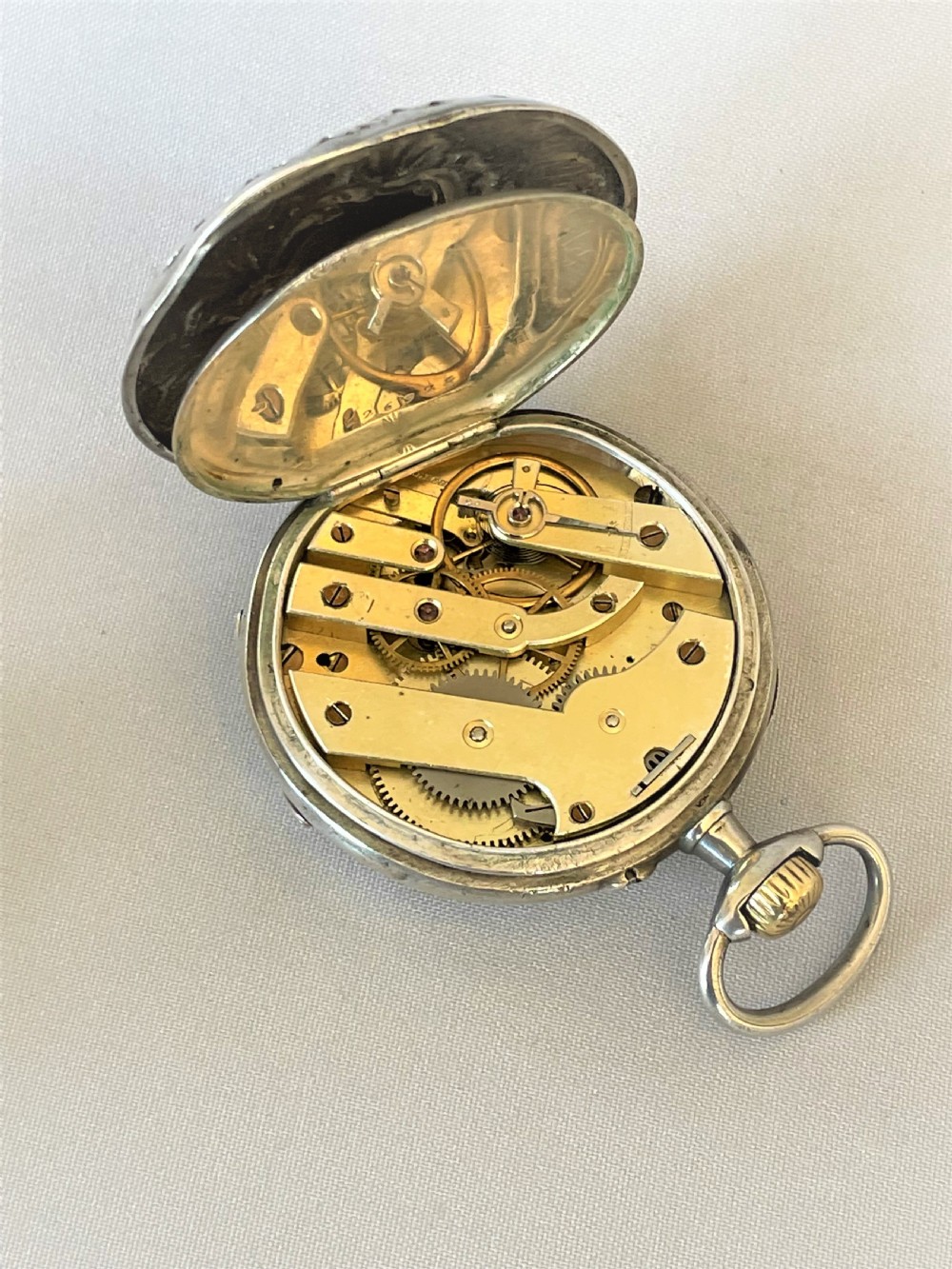A superb Victorian silver travelling watch case/clock View X