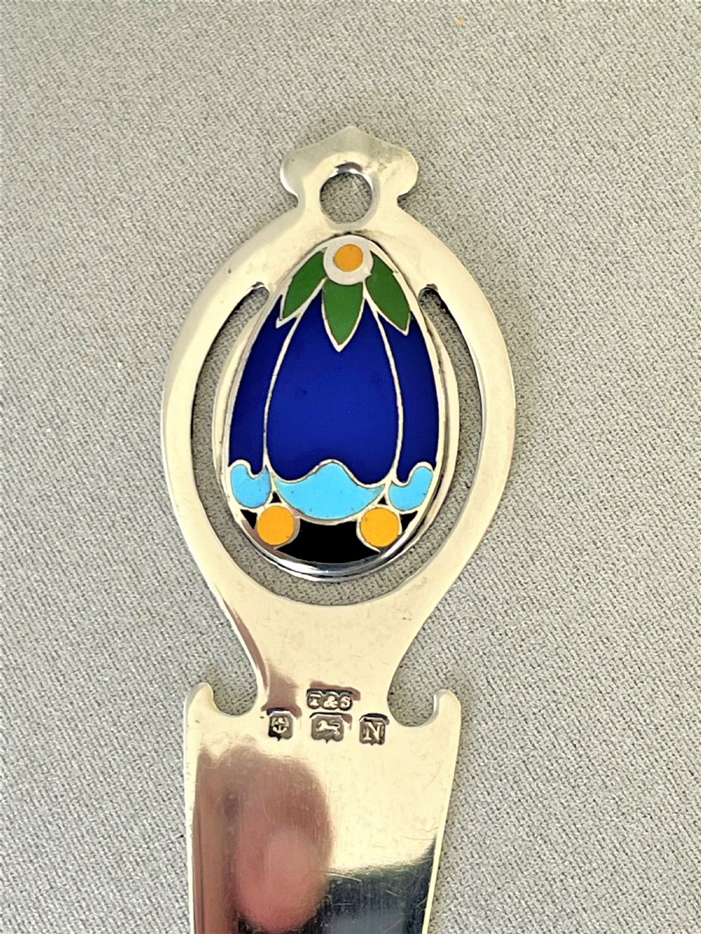 A gorgeous silver & enamel bookmark View III