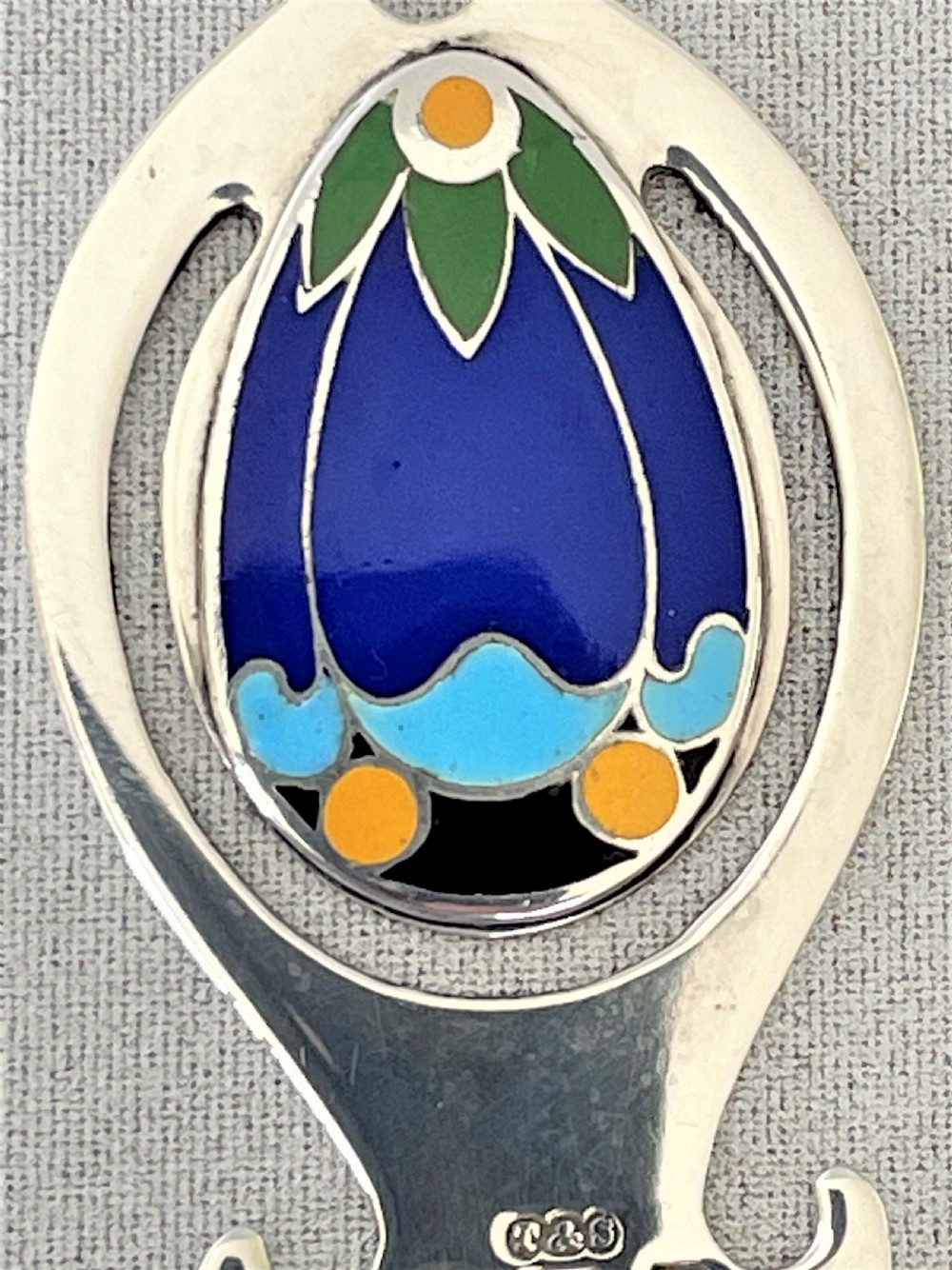 A gorgeous silver & enamel bookmark View V