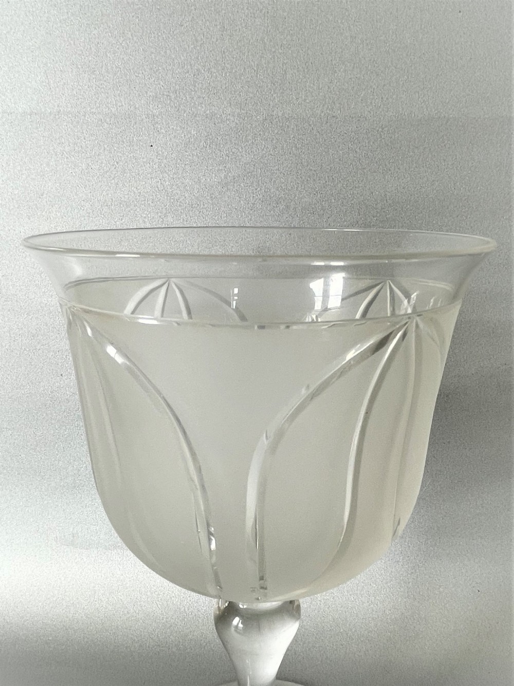 A very large Victorian frosted & cut glass goblet View III