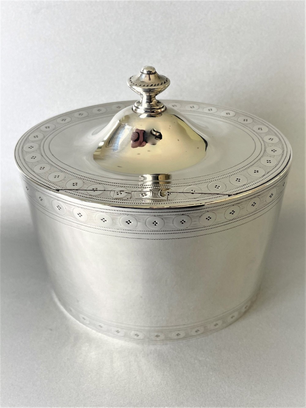 A superb early George III double silver tea caddy View VI