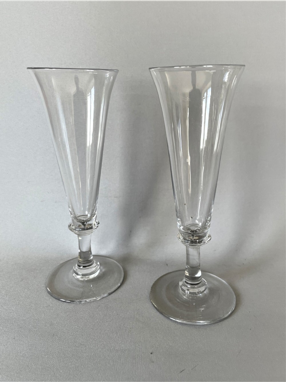 A Lovely Pair Of Victorian Glass Champagne Flutes