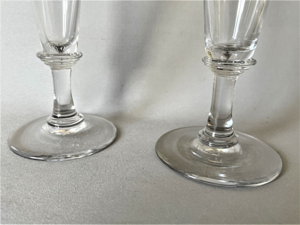 A Lovely Pair Of Victorian Glass Champagne Flutes View II