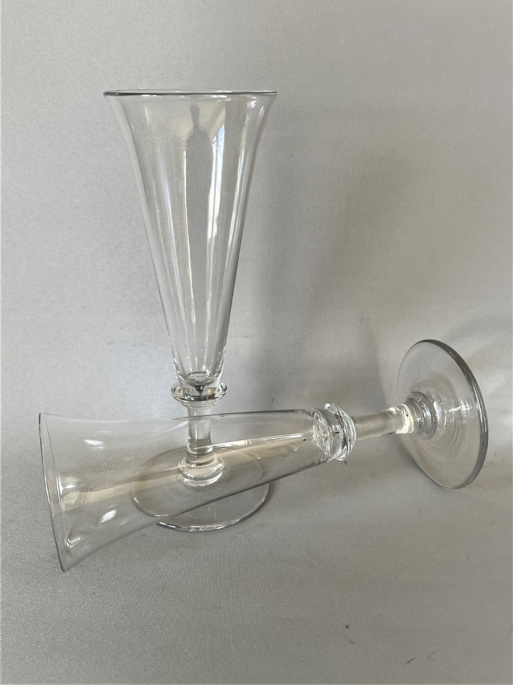 A Lovely Pair Of Victorian Glass Champagne Flutes View III