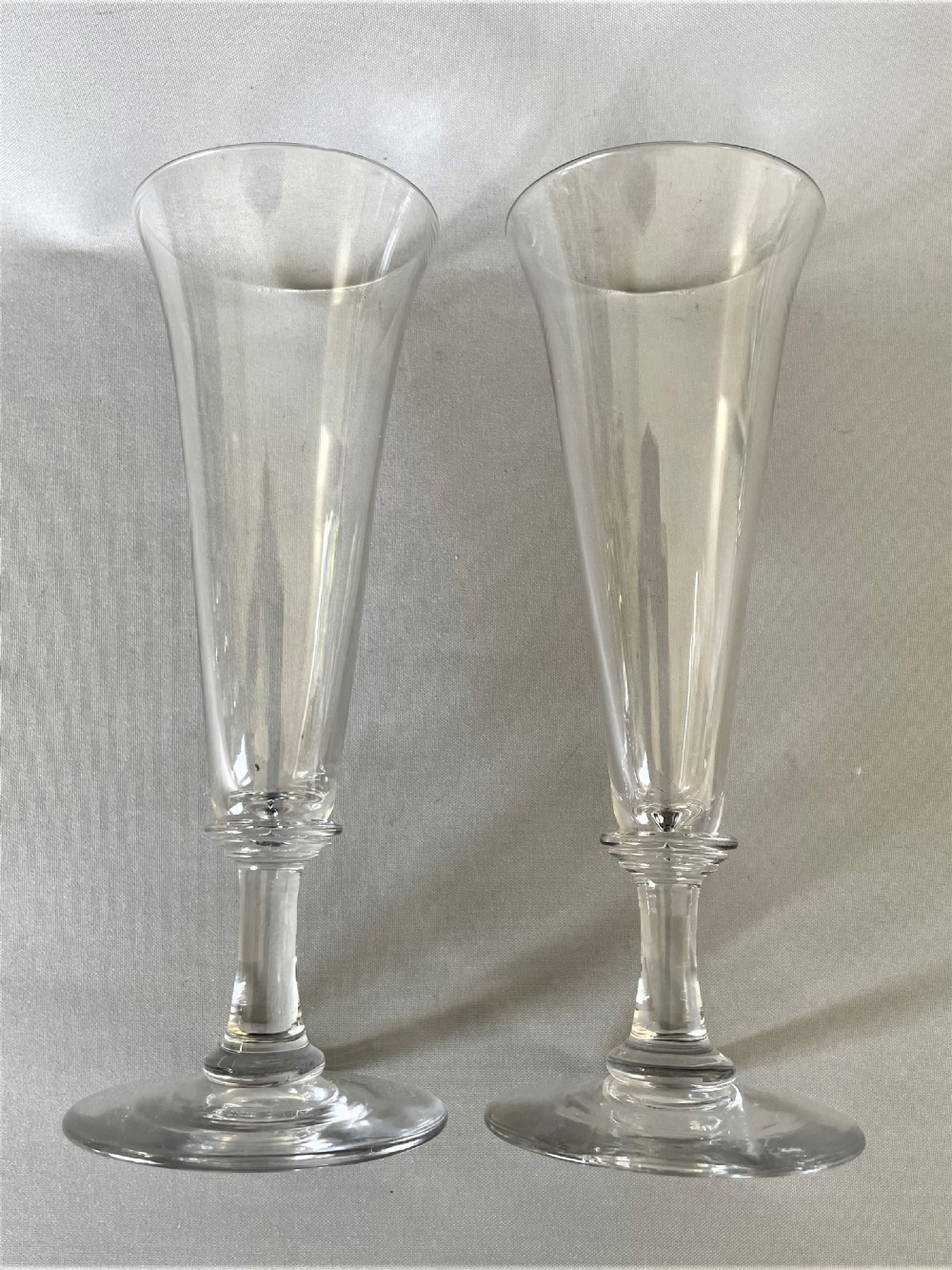 A Lovely Pair Of Victorian Glass Champagne Flutes View IV