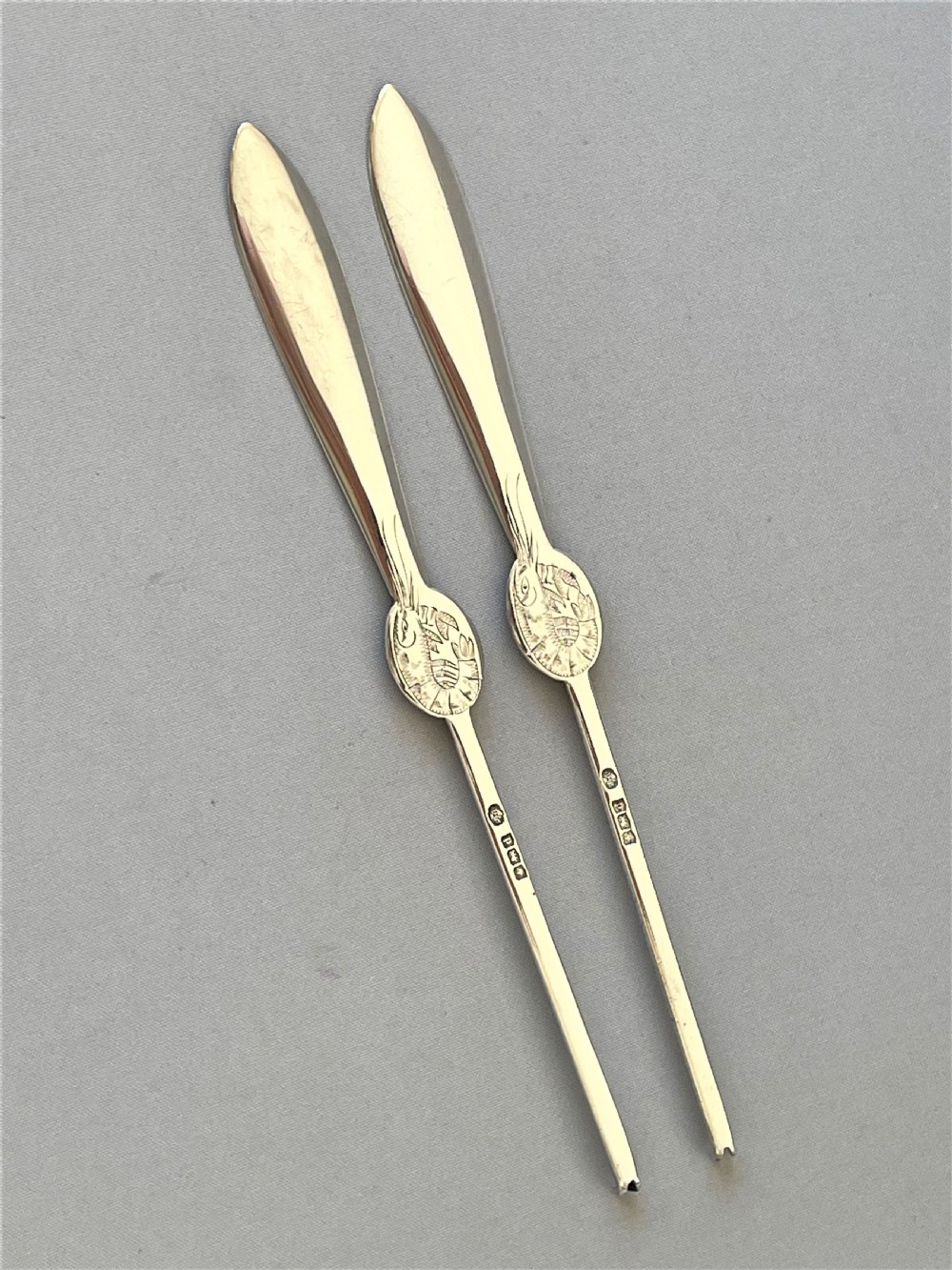 A Superb Pair Of Hallmarked Silver Lobster Picks View III