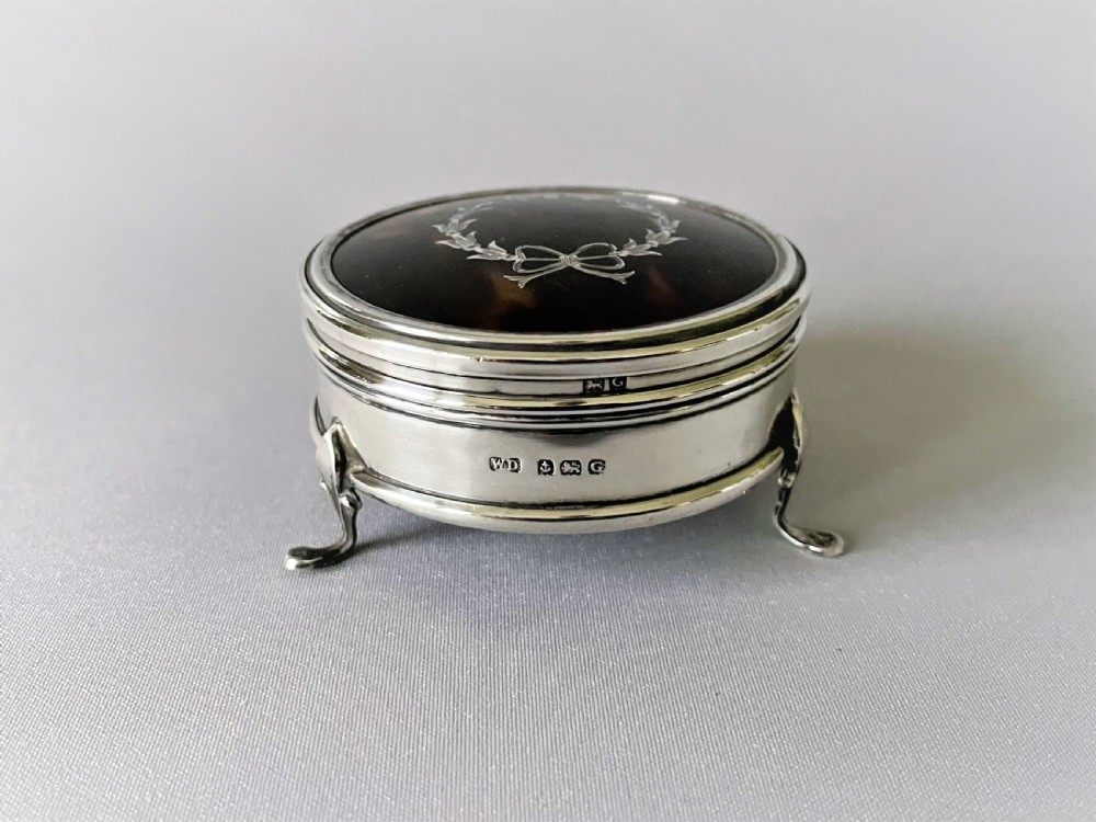 A lovely Silver & Tortoiseshell Trinket Box View V
