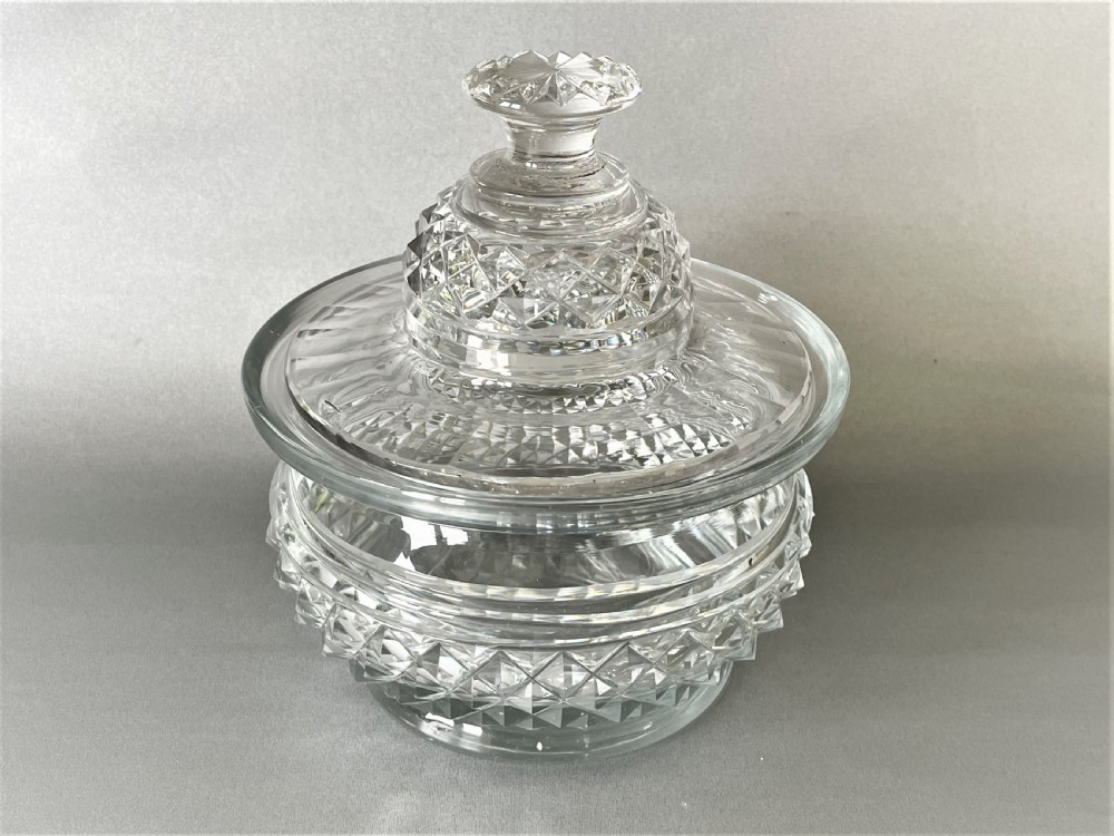 A fabulous Regency period cut glass butter dish