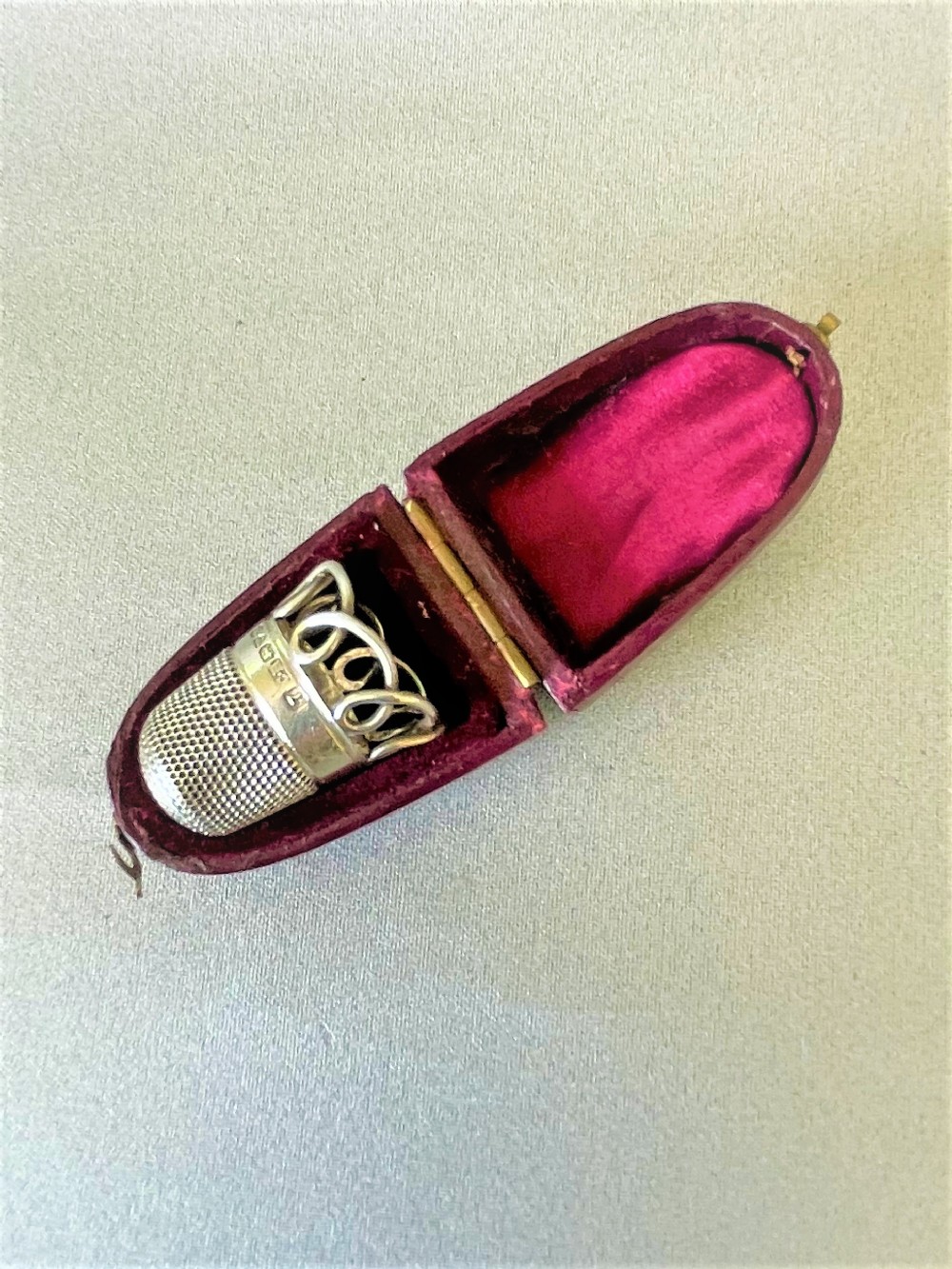 A most unusual Charles Horner cased silver thimble