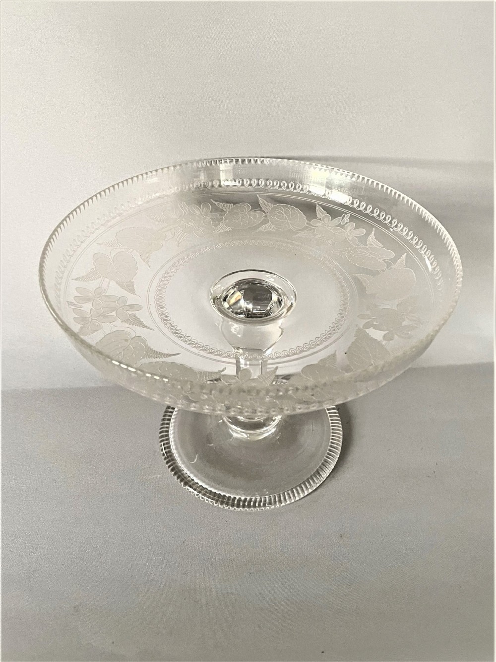 A gorgeous Victorian flower etched tazza
