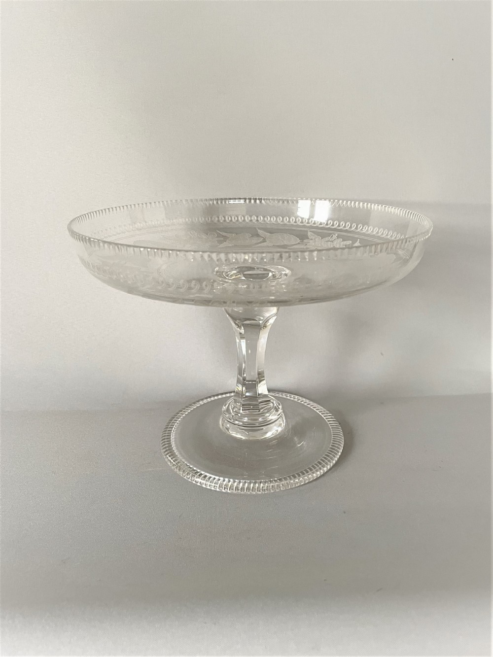 A gorgeous Victorian flower etched tazza View II