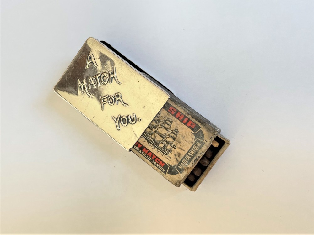 A Victorian Chester Silver Match Box 'motto' Case View IV