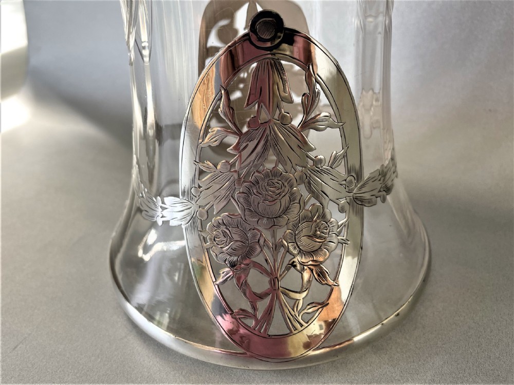 A fabulous Edwardian silver & glass flower vase View II