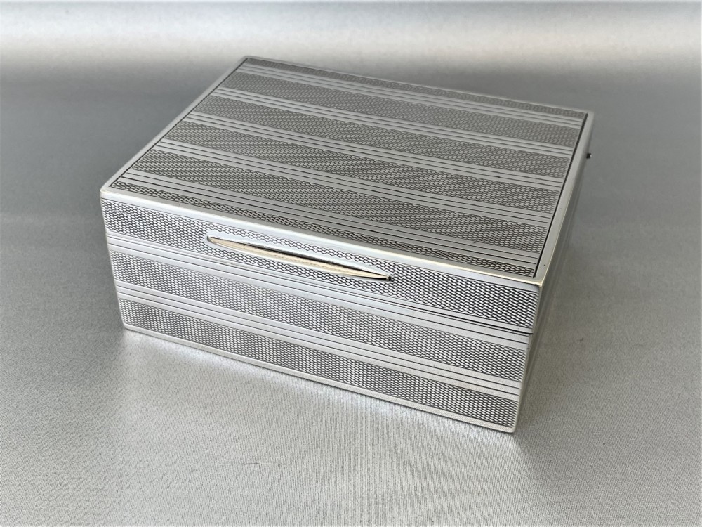 A fabulous Art Deco silver table cigarette box