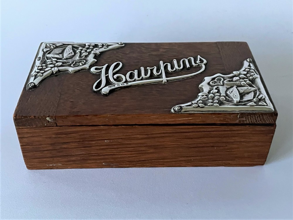 An Edwardian Silver Mounted Hairpins Box View III