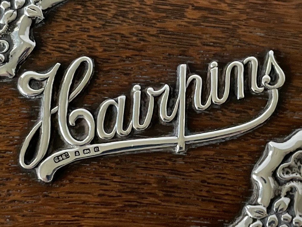 An Edwardian Silver Mounted Hairpins Box View VIII