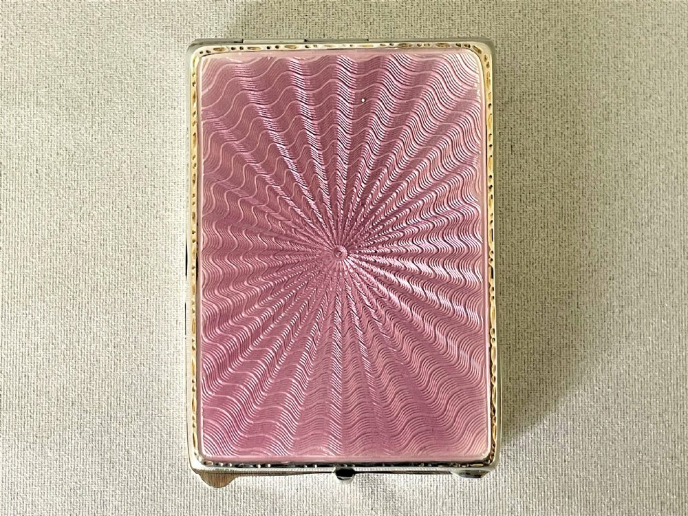 A gorgeous Art Deco silver & guilloche enamel match case holder View VI