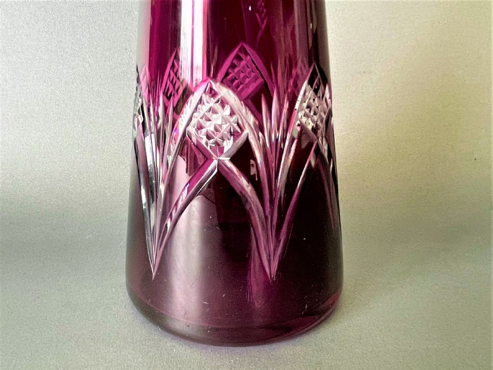 A gorgeous Nancy Crystal cut glass liqueur decanter View II