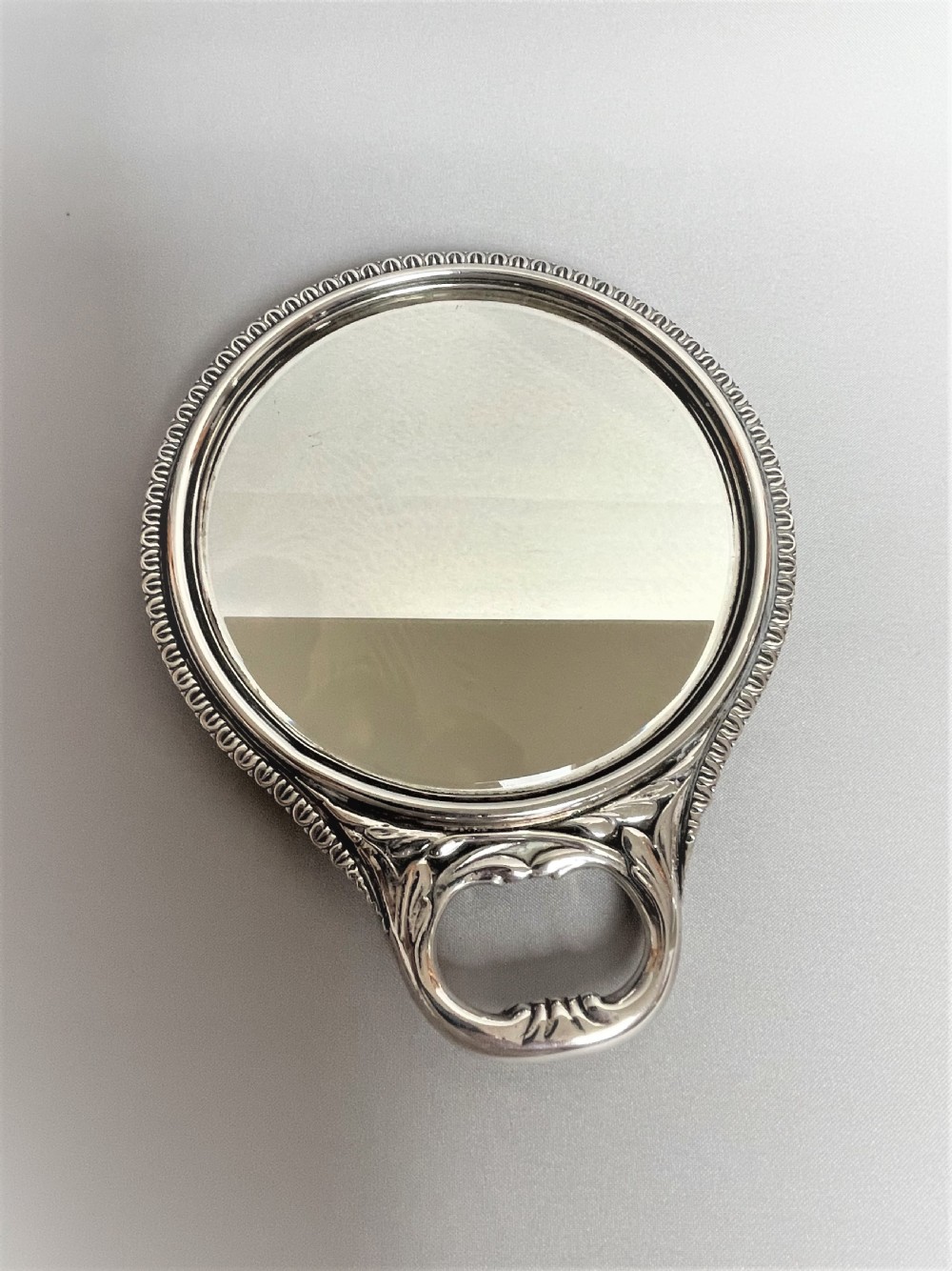 A William Comyns Victorian Silver Hand Mirror, Featuring Reynold's Angels View VII