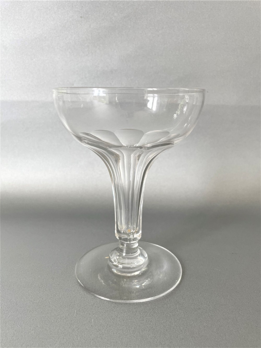 A superior harlequin set of 6 Victorian cut glass champagne coupes View VII