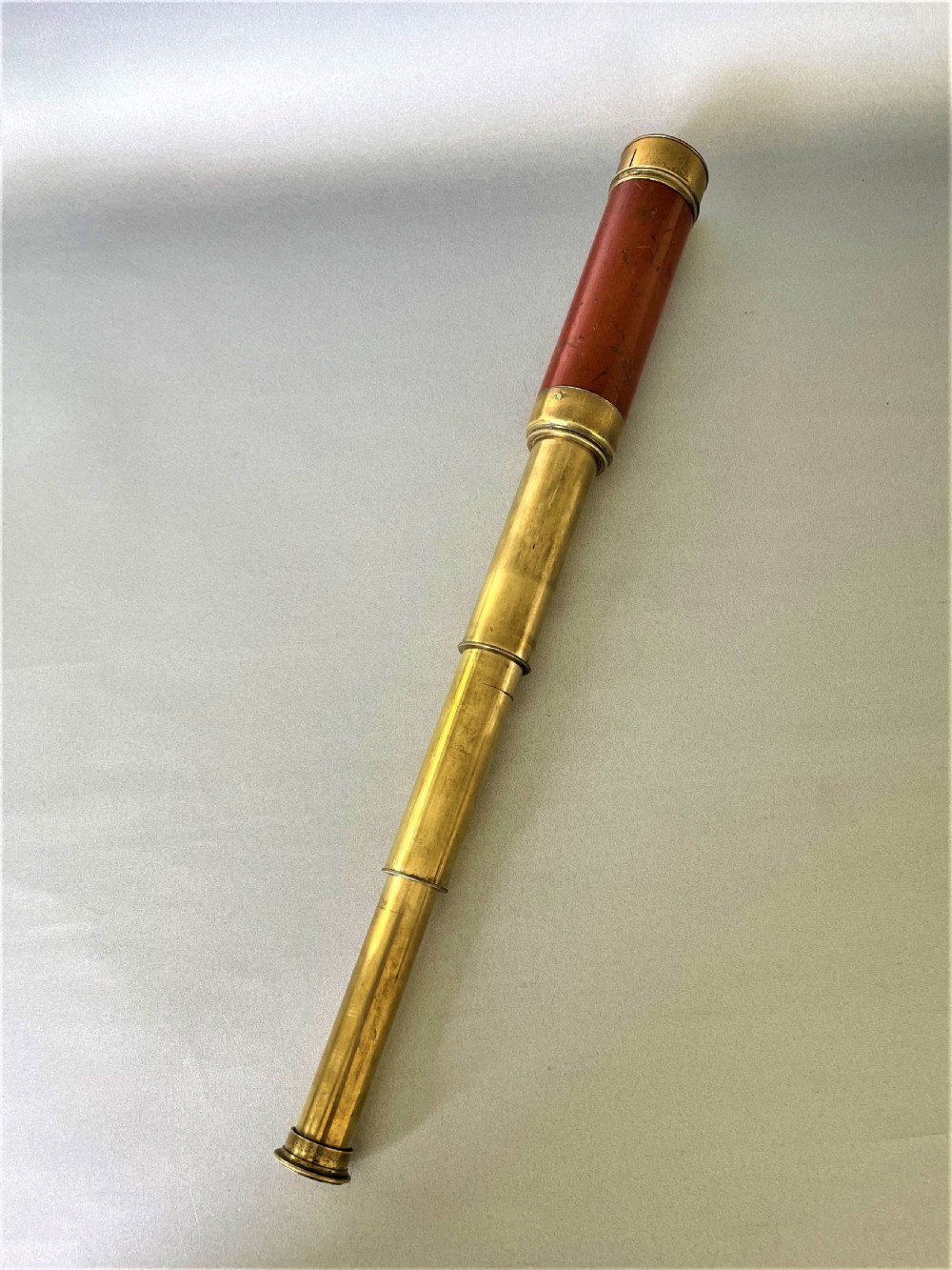 A Victorian 3 draw brass & mahogany telescope View III