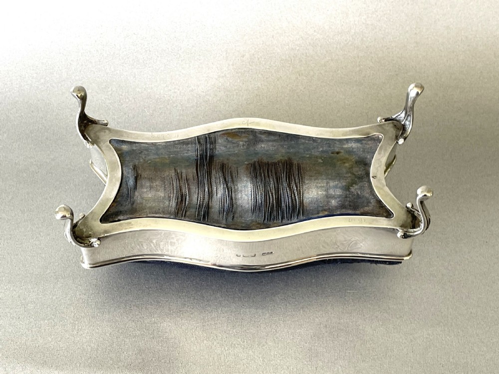 An Edwardian silver trinket box with pin cushion lid View VII