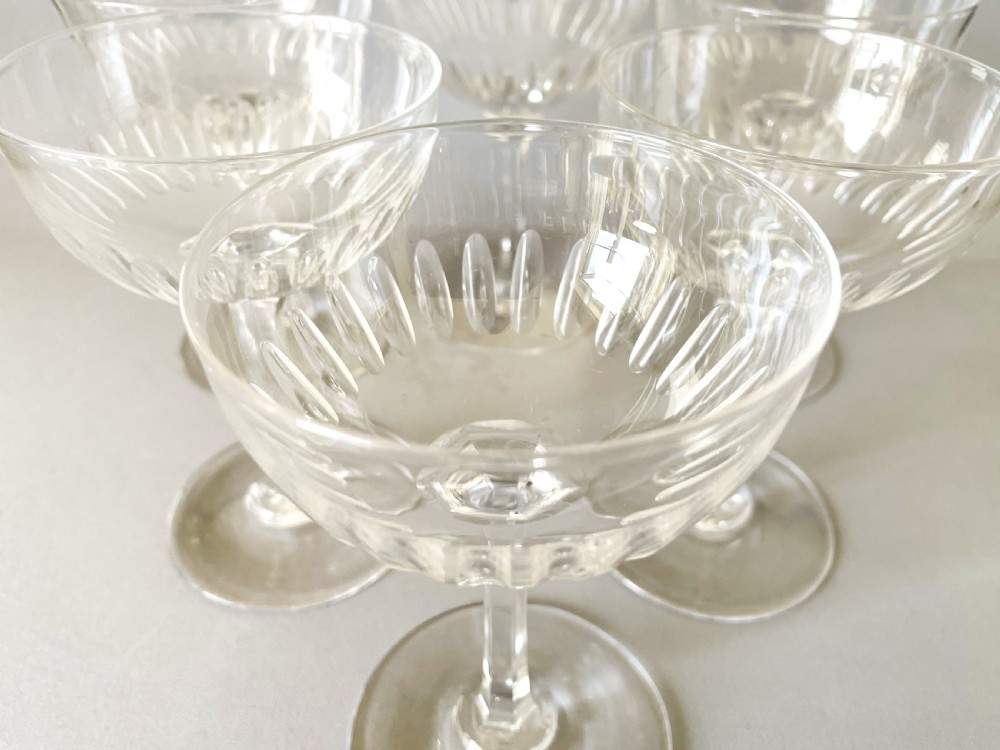 A set of six Victorian cut glass champagne coupes View IV