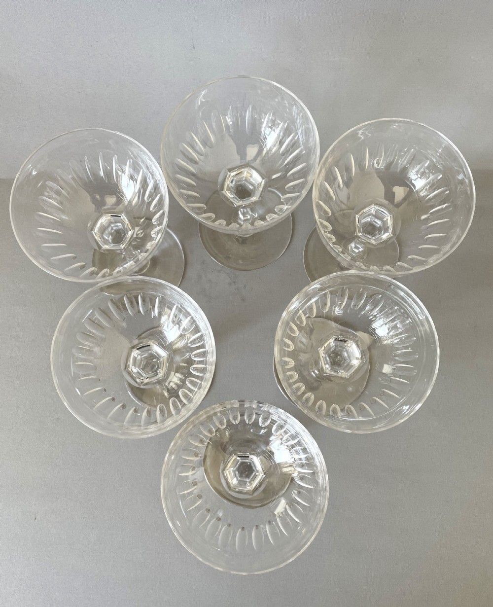 A set of six Victorian cut glass champagne coupes View V