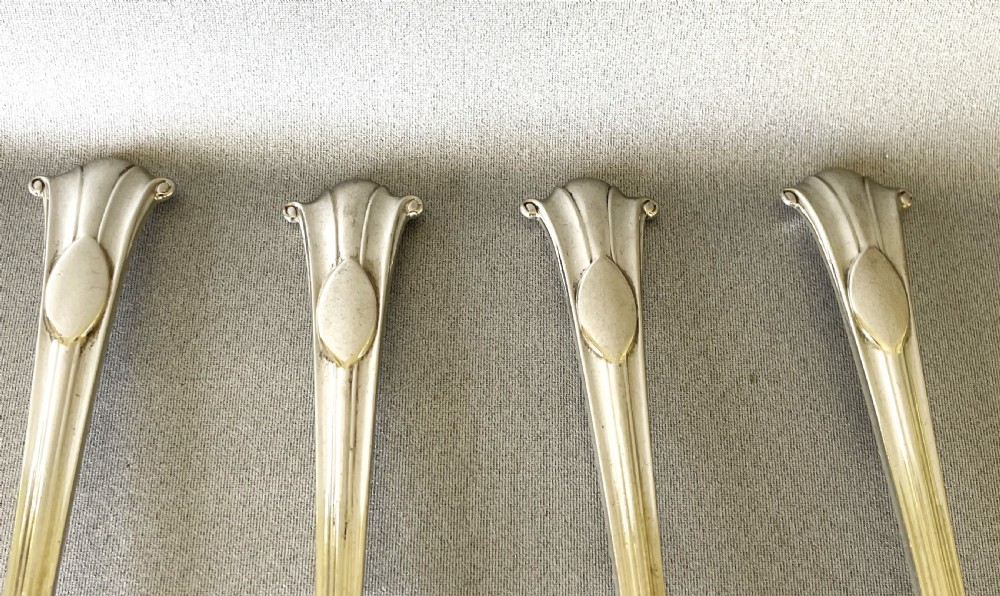 A quality set of 6 Onslow patter silver dessert spoons View III