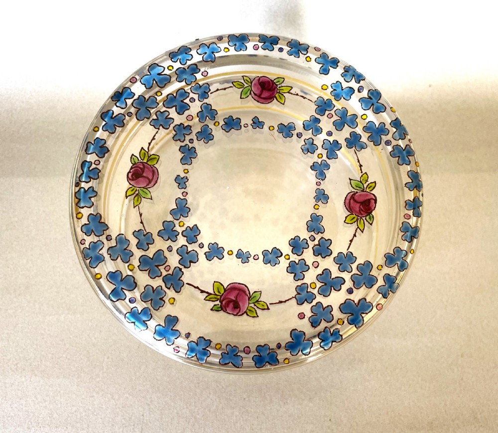 A delightful French enamel painted trinket/powder pot View III