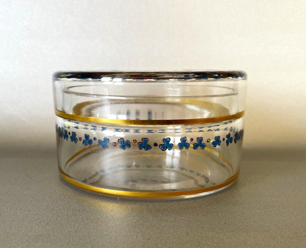 A delightful French enamel painted trinket/powder pot View IV