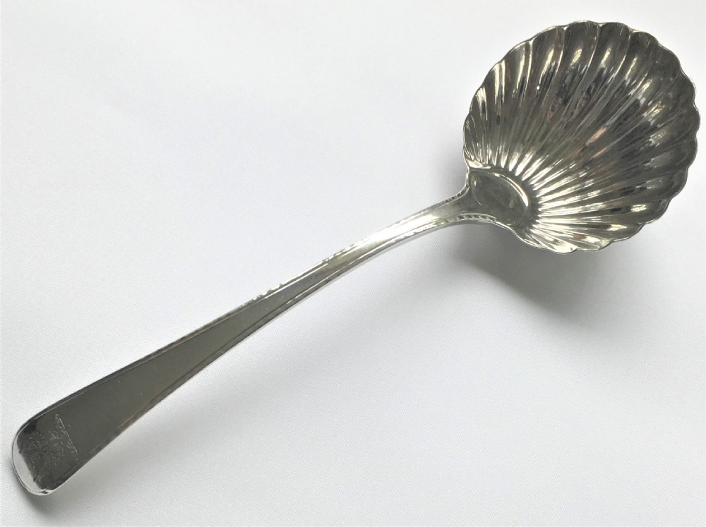An attractive 18th Century silver gravy ladle