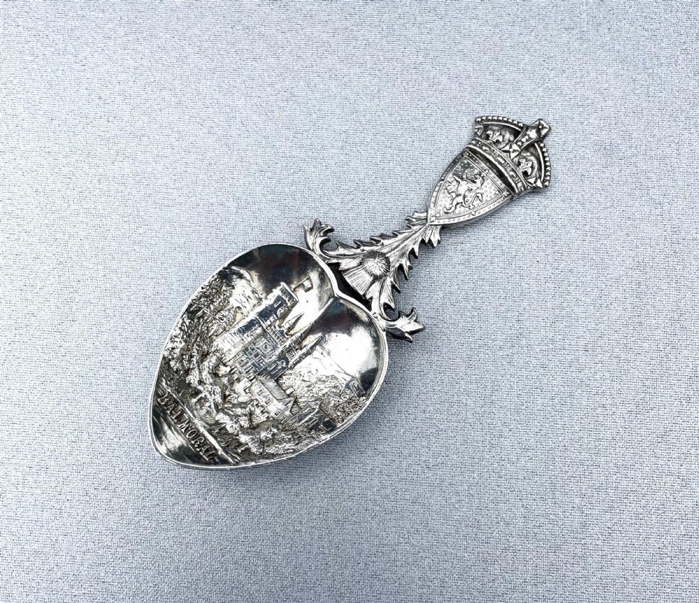 A rare Ballater Scottish Provincial silver caddy spoon