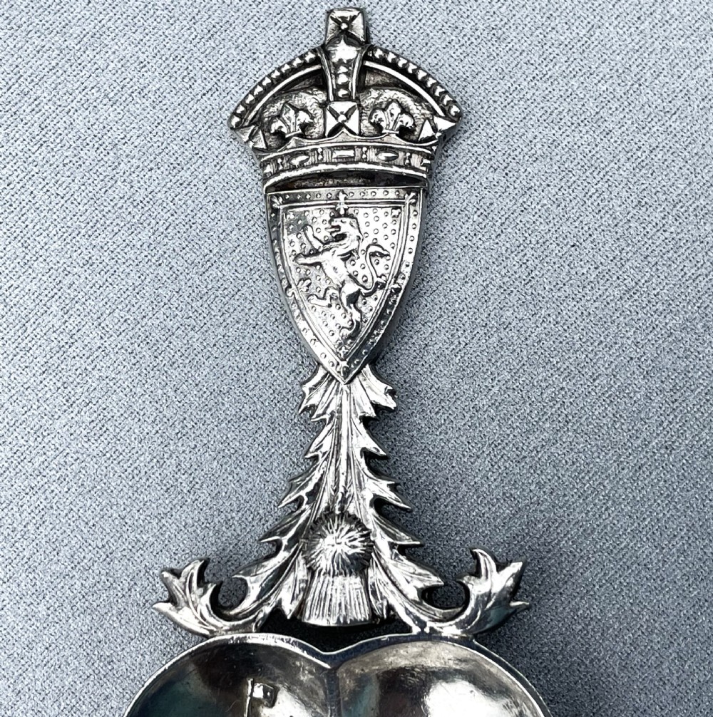 A rare Ballater Scottish Provincial silver caddy spoon View III
