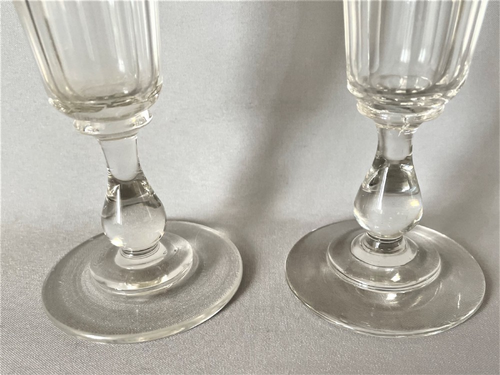 A handsome pair of 19th Century champagne flutes View II