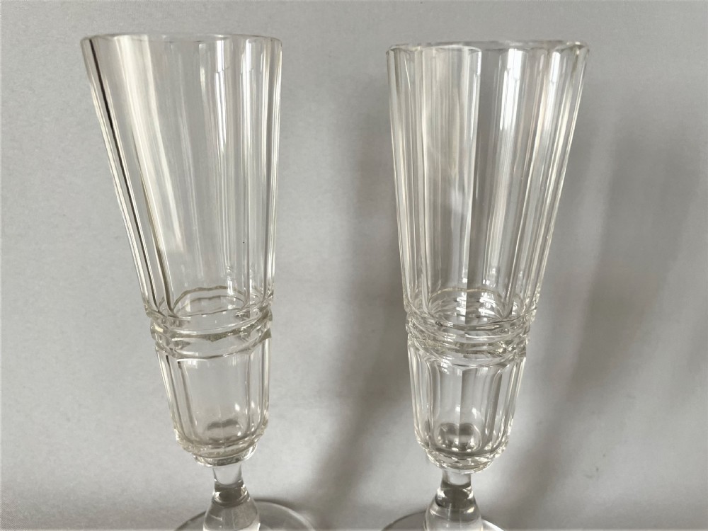 A handsome pair of 19th Century champagne flutes View III