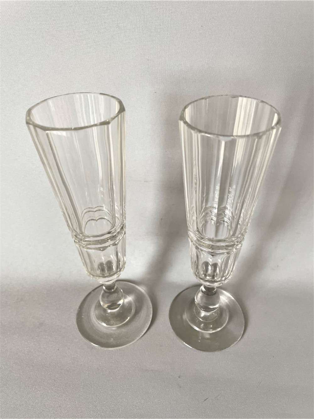 A handsome pair of 19th Century champagne flutes View V