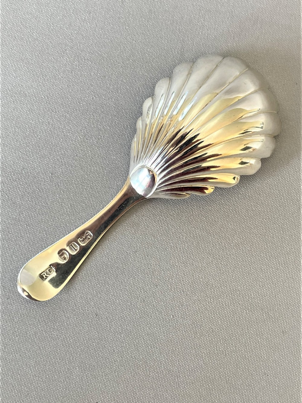 An 18th Century Bright Cut Silver Caddy Spoon View IV