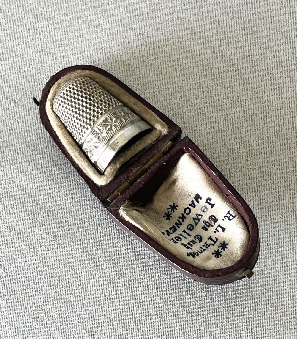 A charming Victorian cased silver thimble