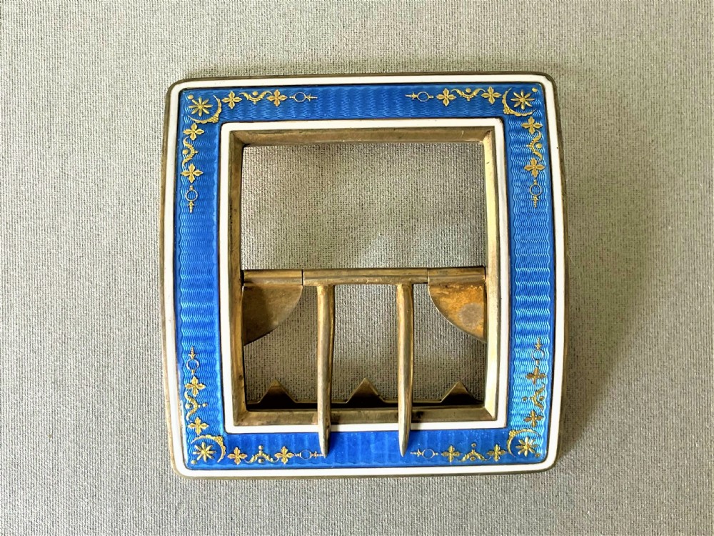 A Stunning Silver Gilt & Guilloche Enamel Buckle View III