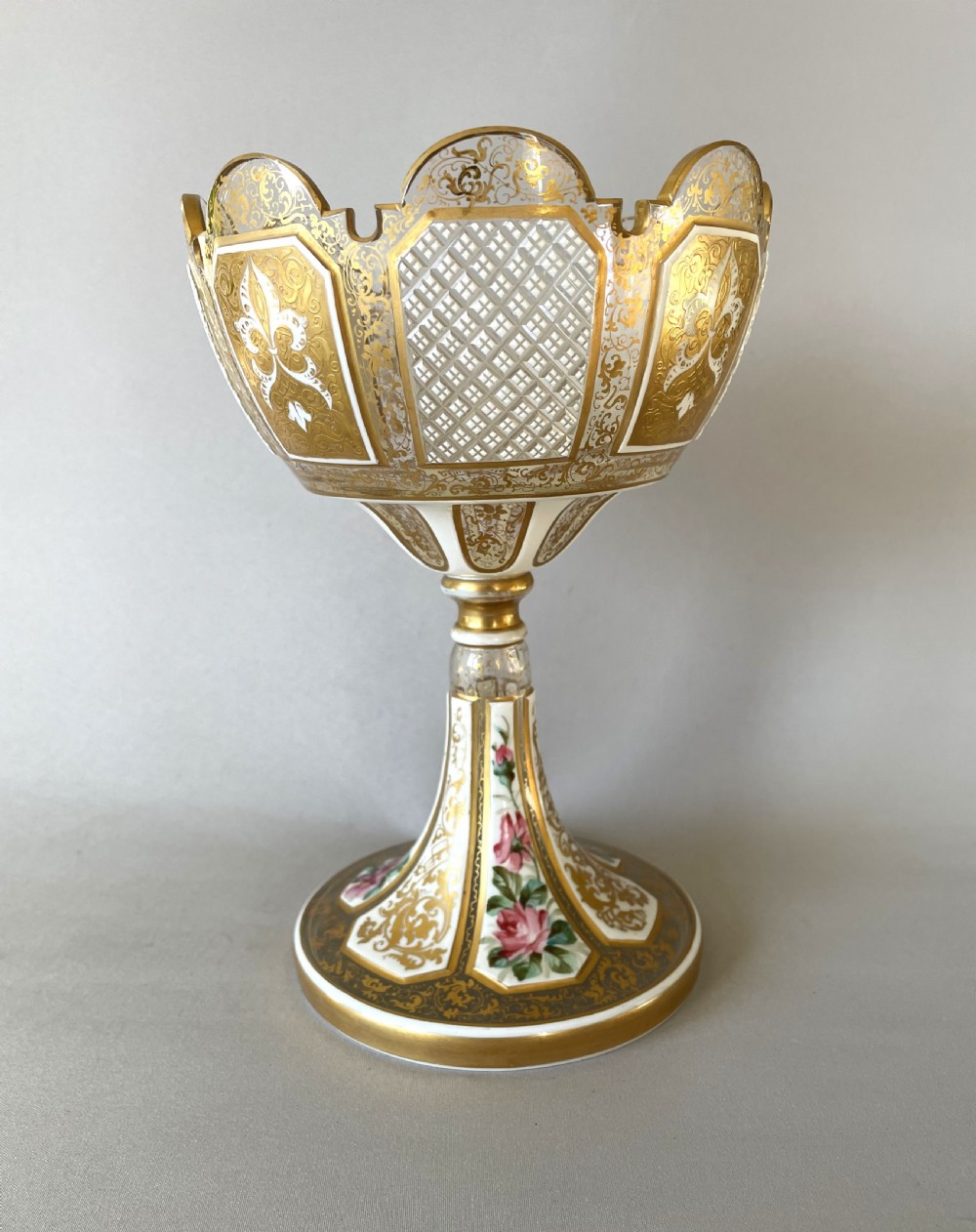 A magnificent late 19th Century Bohemian pedestal vase View V