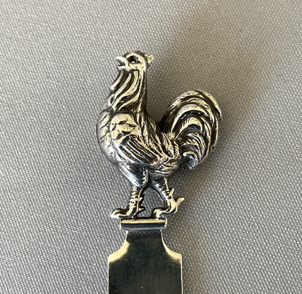 An Edwardian novelty silver rooster bookmark View II