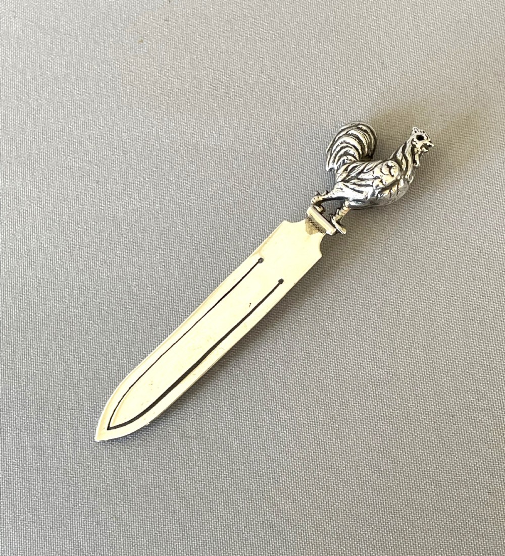 An Edwardian novelty silver rooster bookmark View IV