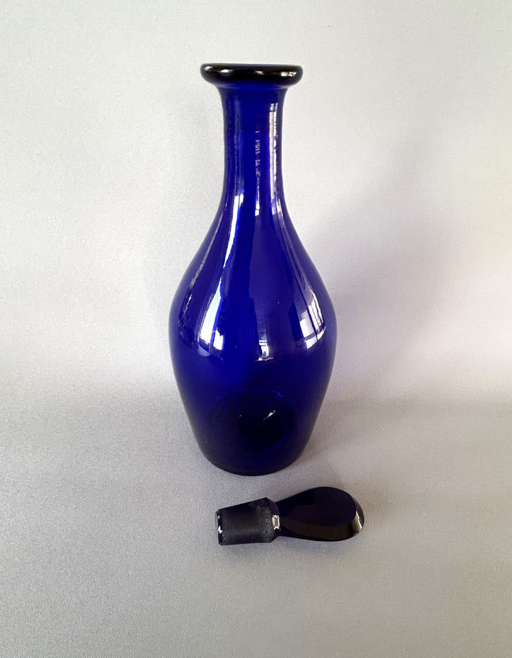 A gorgeous Georgian Bristol Blue liqueur decanter View II