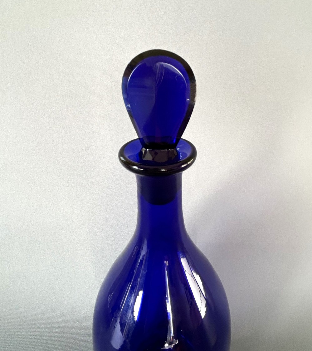 A gorgeous Georgian Bristol Blue liqueur decanter View III