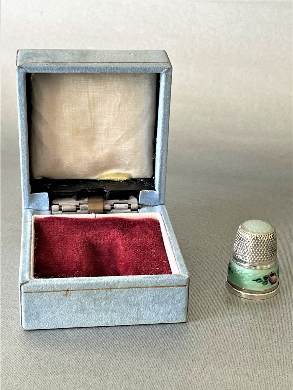 A Rare German Silver & Guilloche Enamel Thimble View VI